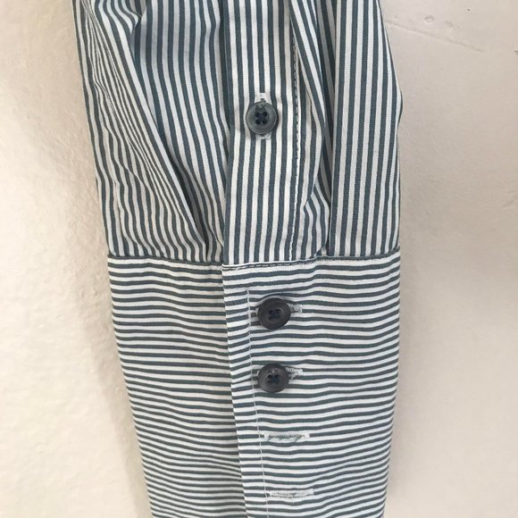 Armani Exchange White and Blue Striped Button Down - Picture 2 of 5